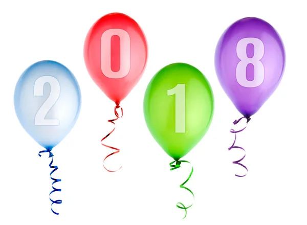 2018 Felice anno nuovo sfondo con palloncini — Foto Stock