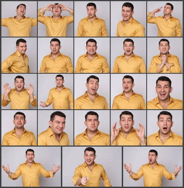 Man expressies set — Stockfoto