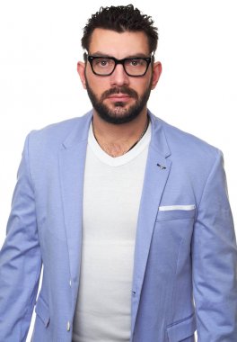 Gözlükler, yakışıklı adam portresi