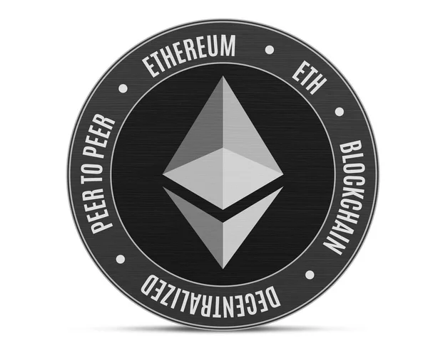 Ethereum coin with logo isolated — Stock Photo, Image