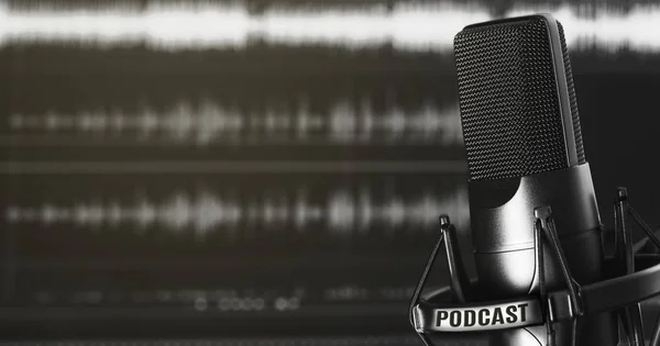 Audioaufzeichnung und Podcasting-Konzept — Stockfoto