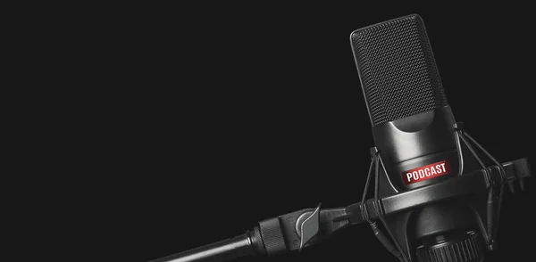 Studio microphone for recording podcasts — Stock Photo, Image