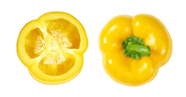 Peperone giallo isolato su sfondo bianco — Foto Stock