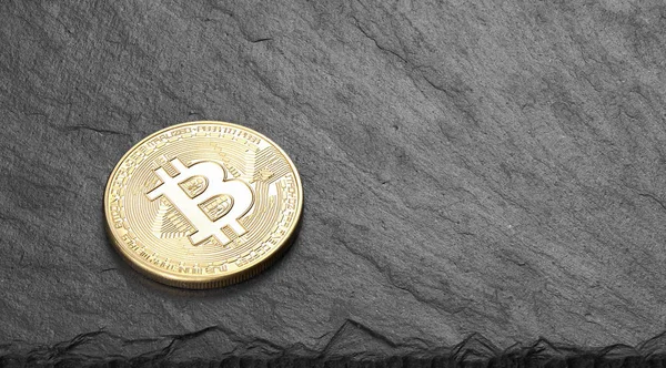 Το Bitcoin. Φυσική bit κέρμα. Ψηφιακό νόμισμα. Κρυπτονόμισμα — Φωτογραφία Αρχείου