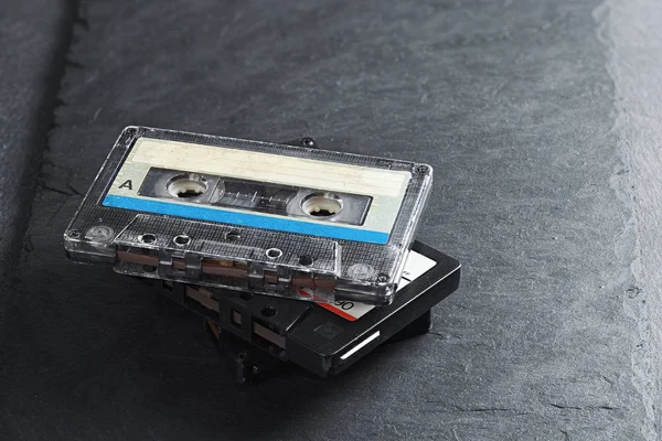 Three audio tape compact cassettes — Stock Photo, Image