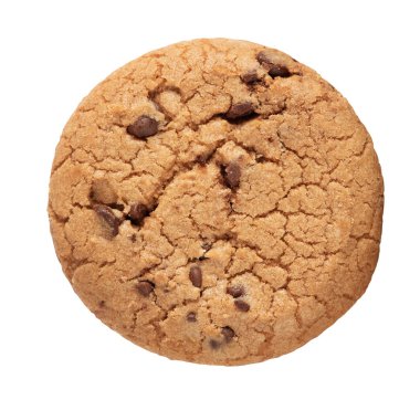 Beyaz üzerine izole edilmiş çikolatalı kurabiye.