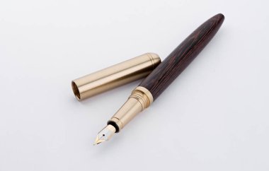 Zarif altın kaplamalı dolmakalem izole edilmiş.