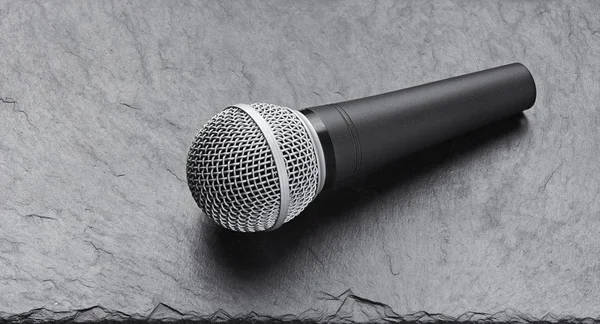 Classic audio microphone close up — Stock Photo, Image