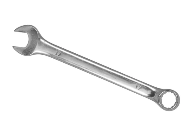 Scratched wrench isolated on white — Stock Photo, Image