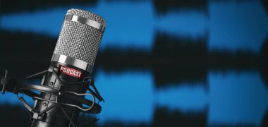 Podcast kayıt için stüdyo mikrofon