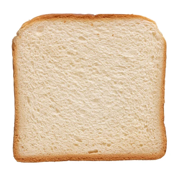 Λευκή φέτα ψωμιού. Απομονωμένα σε λευκό — Φωτογραφία Αρχείου