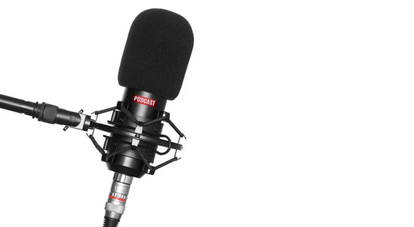 Studiomikrofon für die Aufnahme von Podcasts — Stockfoto