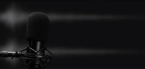 Професійний мікрофон для студійного запису звуку — стокове фото