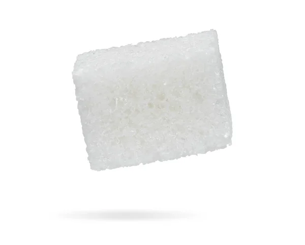 Kawałek cukru rafinowanego izolowany na białym tle — Zdjęcie stockowe