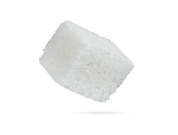 Piece of refined sugar isolated on a white background — Stock Photo, Image
