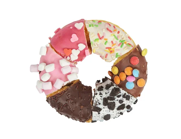 Різноманітні Пончики Шоколадними Матовими Глазурованими Зморшками — стокове фото