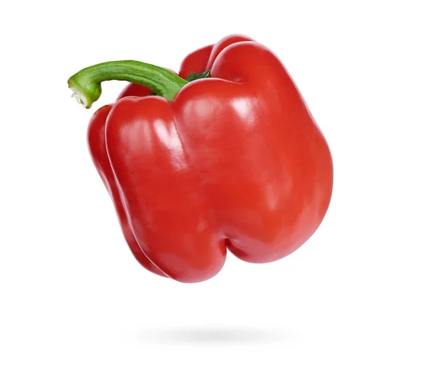 Süße Rote Paprika Isoliert Auf Weißem Hintergrund Mit Clipping Pfad — Stockfoto