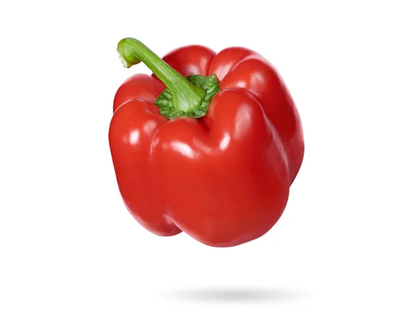 Süße Rote Paprika Isoliert Auf Weißem Hintergrund Mit Clipping Pfad — Stockfoto