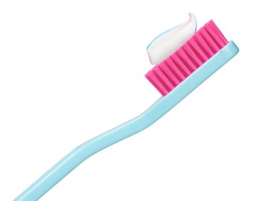 toothbrush with toothpaste isolated on a white background clipart
