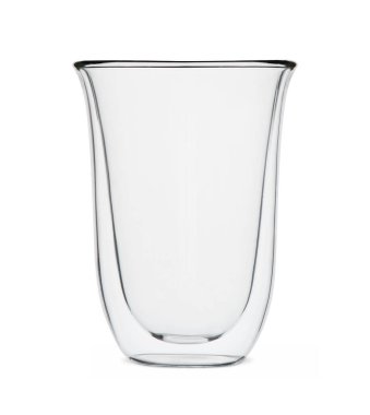 Çay için çift duvarlı bardak ya da beyaz arka planda izole edilmiş kahve. Kırpma yolu dahil