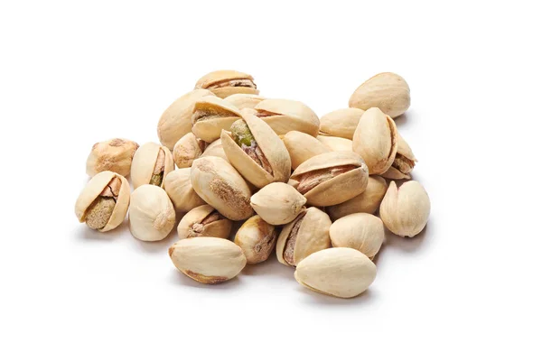 Heap Salted Pistachios White Background — Stock Photo, Image