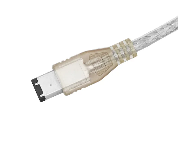 Ieee 1394 Firewire Cable Isolated White Background Clipping Path — Stock Photo, Image