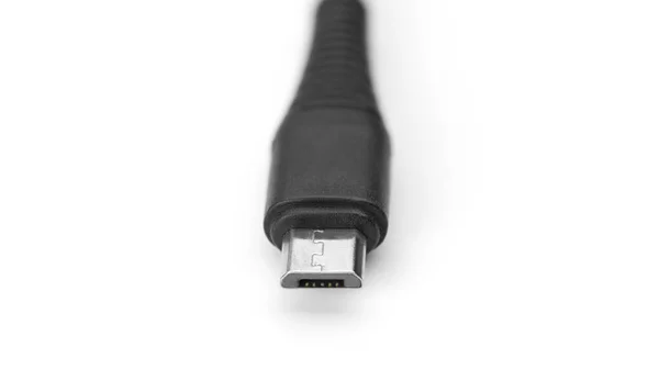 在白色背景下隔离的Usb Microb计算机电缆 — 图库照片