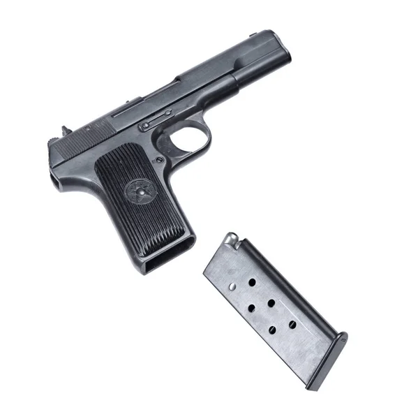 Alte Pistole Isoliert Auf Weißem Hintergrund Mit Clipping Pfad — Stockfoto