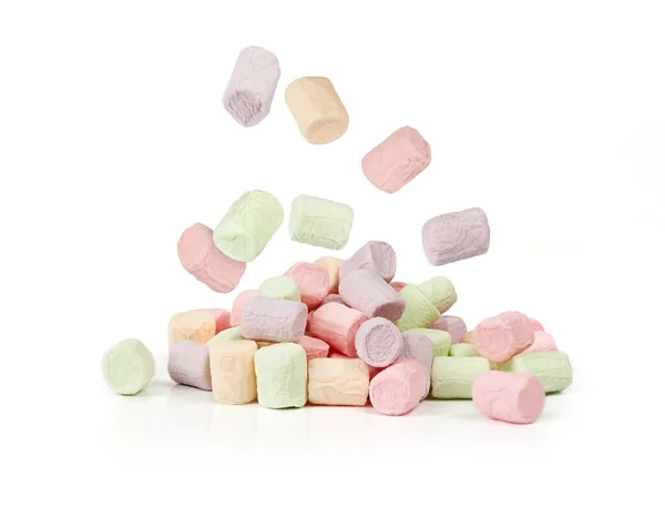 Heap Marshmallows Isolerad Vit Bakgrund — Stockfoto