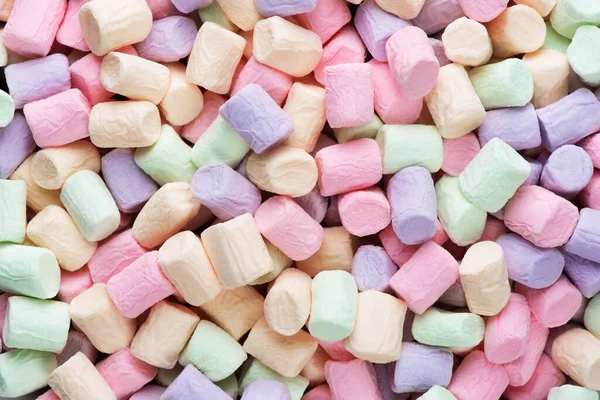 Veel Kleine Marshmallows Achtergrond Bovenaanzicht — Stockfoto