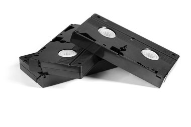 Beyaz arka plan üzerinde izole Vhs video kaset.