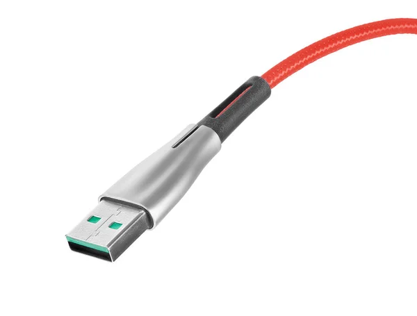 Usb Cable Isolated White Background Connector Socket Clipping Path — Stock Photo, Image