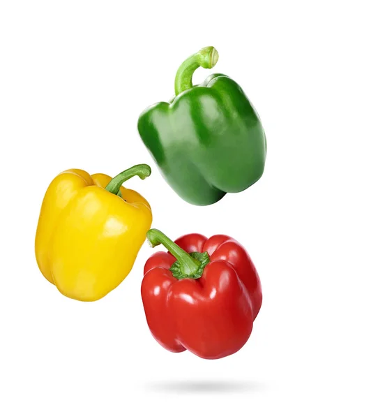 Colorful Sweet Peppers Isolated White Background — Stock Photo, Image