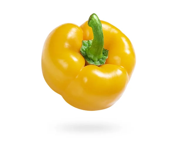 Yellow Sweet Bell Pepper Isolated White Background Clipping Path — Stock Photo, Image