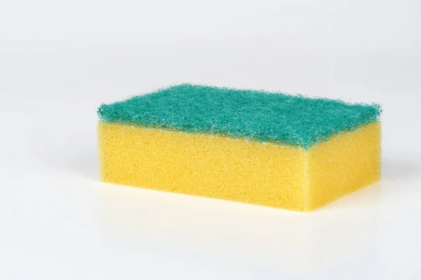 Yellow Sponge Isolated White Background — Stock Photo, Image