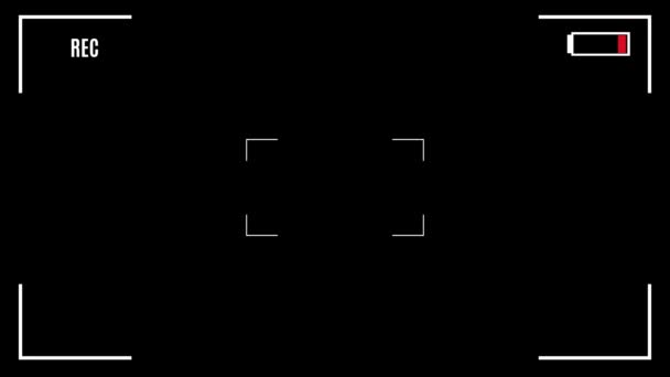 Schermo Registrazione Della Fotocamera Mirino Sfondo Nero — Video Stock