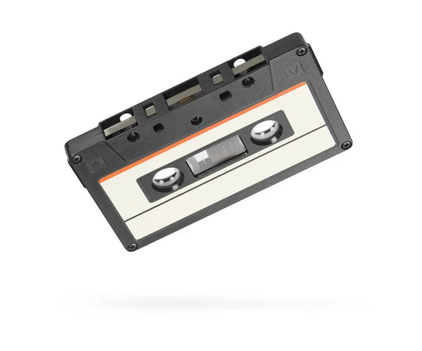 Retro Old Audio Tape Cassette Isolated White Clipping Path — Stock Photo, Image