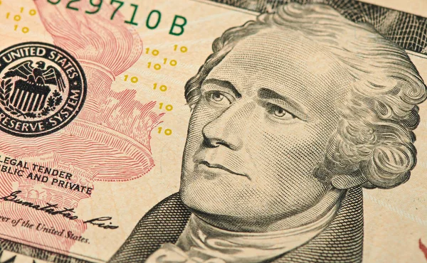 Πρόεδρος Hamilton Ένα Τραπεζογραμμάτιο Δολαρίων Ηπα — Φωτογραφία Αρχείου