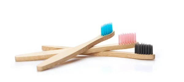 Toothbrush Made Bamboo White Background — Stock Photo, Image