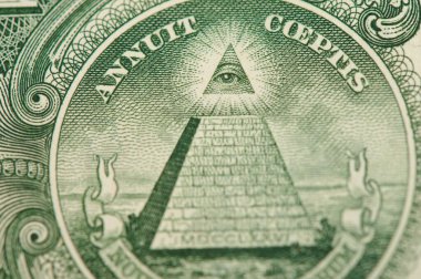 Amerikan kağıt para birimi. Dolar ayrıntıları. Makro çekim