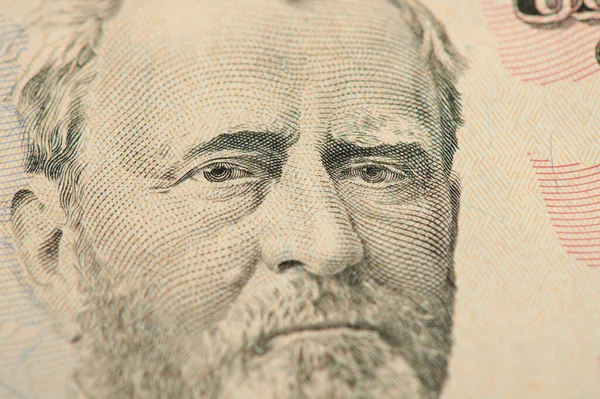 Grant Porträt Fünfzig Amerikanische Dollar Papierwährung — Stockfoto