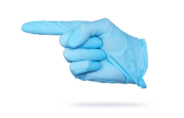 Guanto Medico Nitrile Blu Isolato Sfondo Bianco Con Percorso Ritaglio — Foto Stock