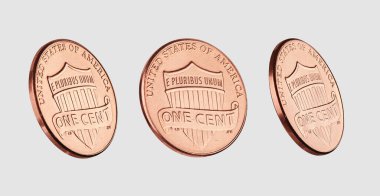 Kırpma yolu ile izole edilmiş 1 sent bronz sikke