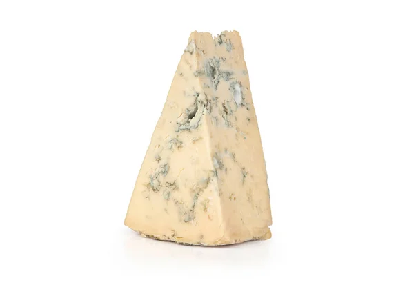 Morceau Fromage Bleu Isolé Sur Fond Blanc Avec Chemin Coupe — Photo