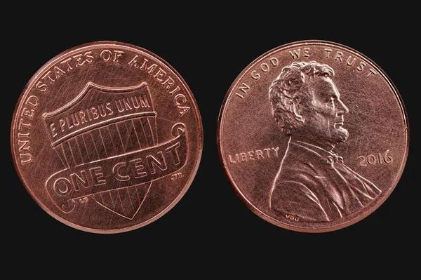 Παλιό Αμερικάνικο Νόμισμα Εμείς Νόμισμα Που Απομονώνονται Μαύρο Φόντο Περικοπή — Φωτογραφία Αρχείου
