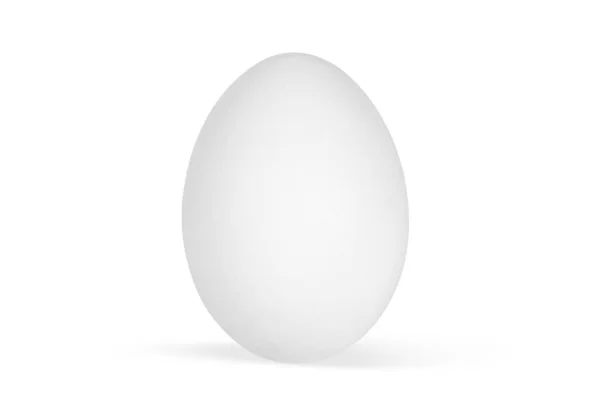 Single White Chicken Egg Shell Isolated White Background Clipping Path — Stock Photo, Image