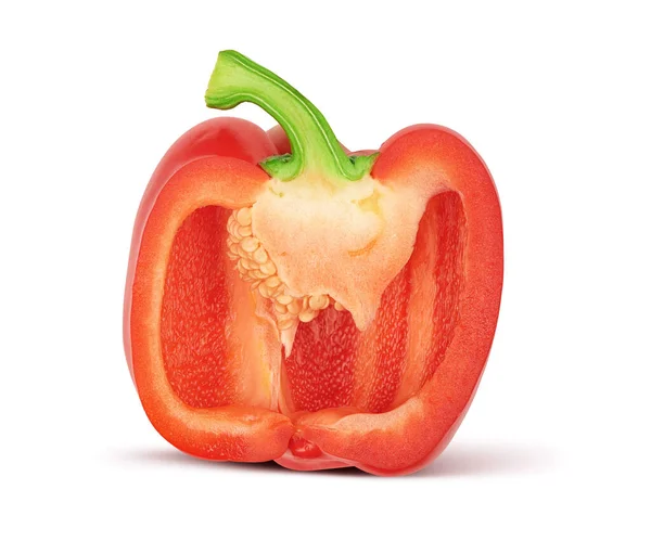 Red Pepper Slice Isolated White Background Clipping Path — Stock Photo, Image