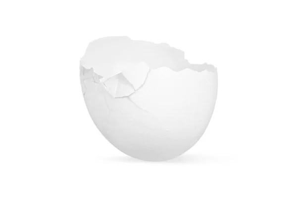 Zerbrochene Eierschale Isoliert Auf Weißem Hintergrund Mit Clipping Pfad — Stockfoto