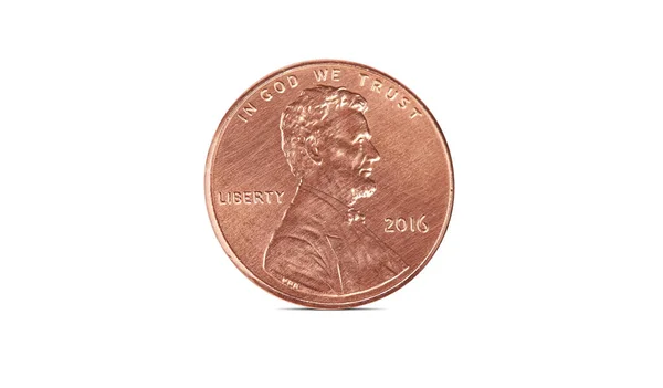 クリッピングパスを持つ白い背景に隔離されたアメリカのセントコイン — ストック写真