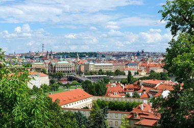 Kırmızı Şehir Prag çatılar. Prag, Çek Re panoramik görünüm